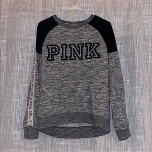 Gray & Black Victoria Secret PINK crew neck